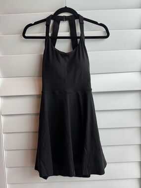Black Racerback Skater Dress w/ built in shorts & bra - S